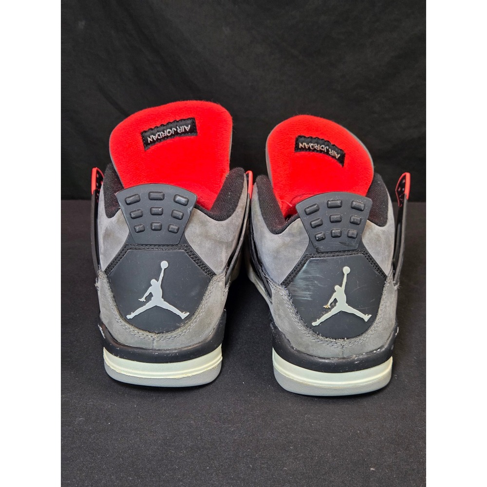 Air Jordan 4 Retro Infrared Grey Black Red Kids Nike Sneakers Size 5.5Y - Picture 5 of 9